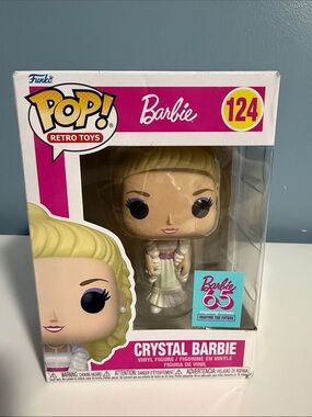 Funko Crystal Barbie Retro Toys Vinyl Figure - Blonde/White/Pink
